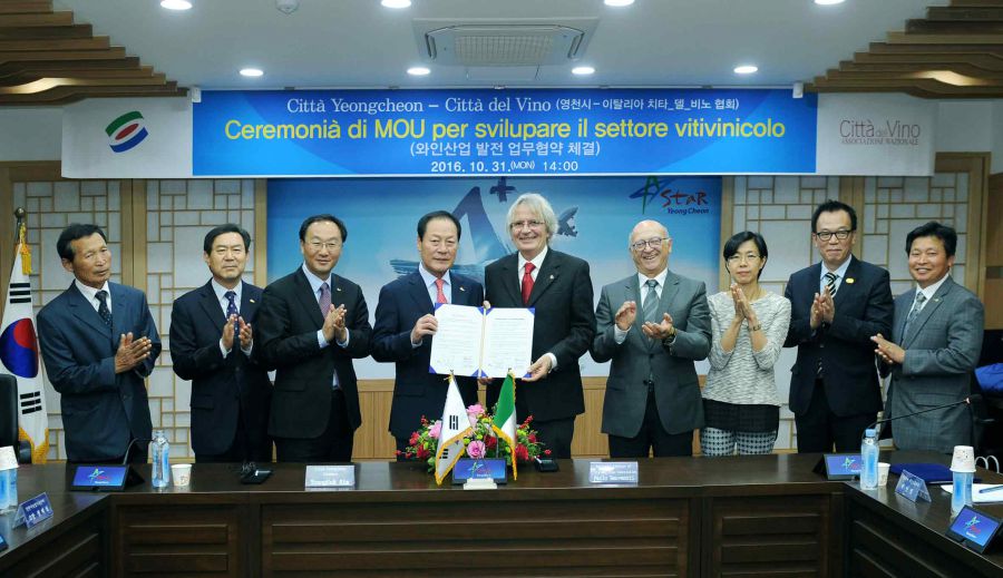 Cartolina dalla Corea, con le Citta' del Vino
