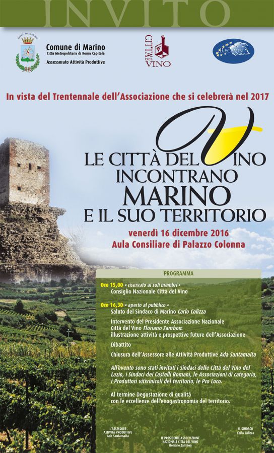 Marino, Città del Vino riunisce il Consiglio Nazionale