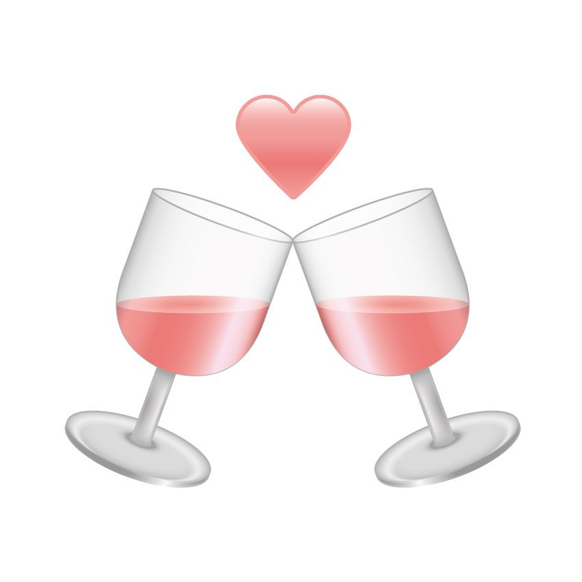 L'emoji dedicata al vino rosa