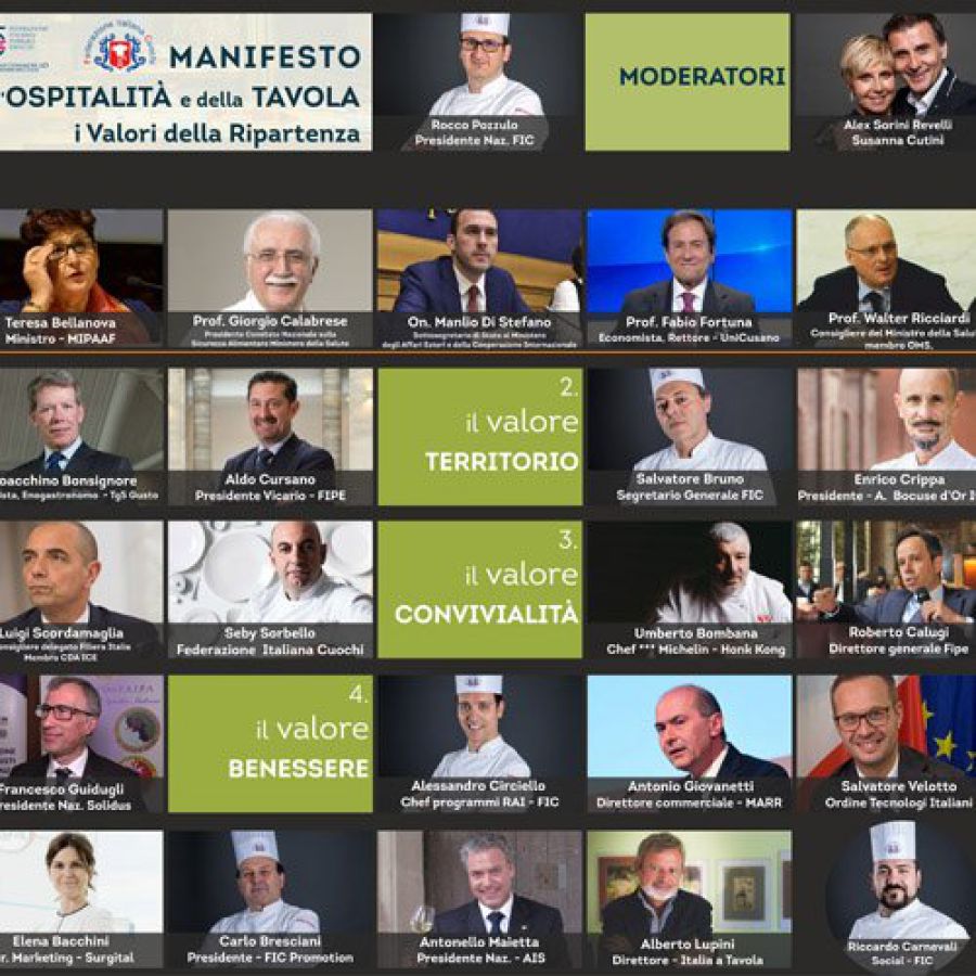 Il manifesto orizzontale dell’ospitalita’ e della tavola