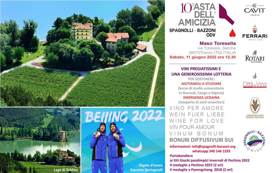 Asta dell'Amicizia di vini pregiati per progetti umanitari